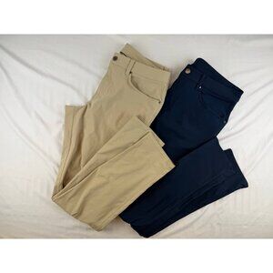 Lululemon ABC Pants Slim Fit Men’s 32x31 Warpstreme Navy Tan Lot of 2